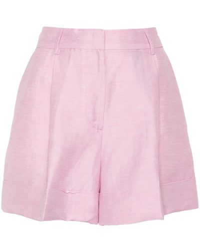 PT Torino Delia Pleat-detail Shorts - Pink