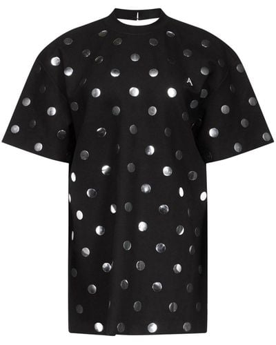 Area Polka-dot T-shirt Dreses - Black