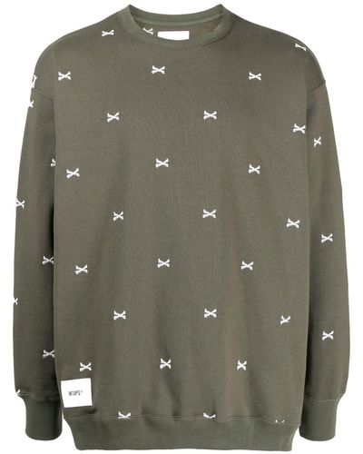 WTAPS Sweatshirt mit gekreuzten Knochen - Grün