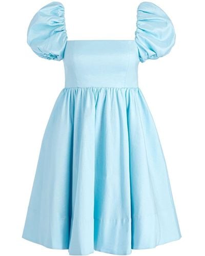 Alice + Olivia Mini-jurk Met Pofmouwen - Blauw