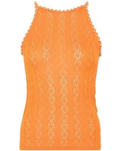 Sandro Bead-embellished Sleeveless Top - Orange