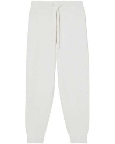 Burberry Tb Monogram Embroidered Track Pants - White
