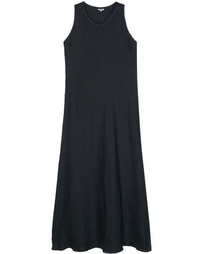 Aspesi Sleeveless Linen Slip Dress - Zwart