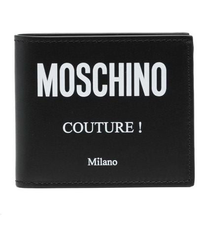 Moschino Portafoglio bi-fold con stampa - Nero