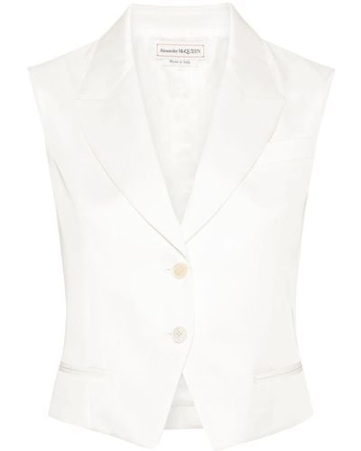 Alexander McQueen Chaleco de vestir con botones - Blanco