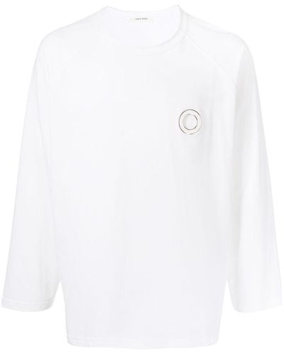Craig Green T-shirt girocollo a maniche lunghe Eyelet - Bianco
