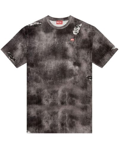 DIESEL T-wash-n2 Katoenen T-shirt - Grijs