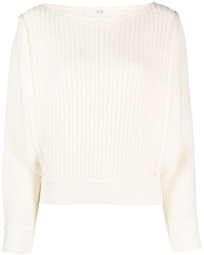 Co. Boat-neck Ribbed Jumper - White