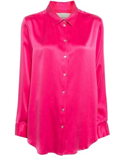 Asceno Long-sleeve Silk Shirt - ピンク