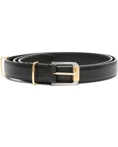 The Row Buckled Leather Belt - Black