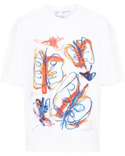 Etudes Studio T-shirt con stampa astratta x Julian Farade - Bianco