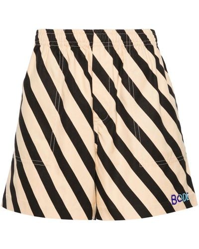 Bode Domino Striped Bermuda Shorts - Natural