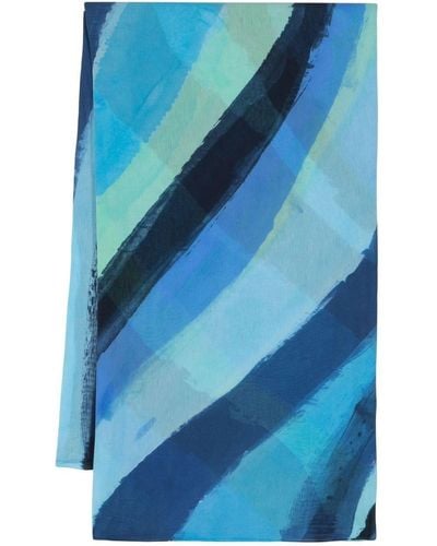 Faliero Sarti グラフィック スカーフ - ブルー