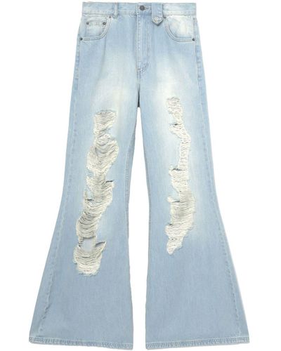 Egonlab Atomic Destroyed Wide-leg Jeans - Blue
