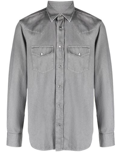 Tom Ford Denim Overhemd Met Lange Mouwen - Grijs