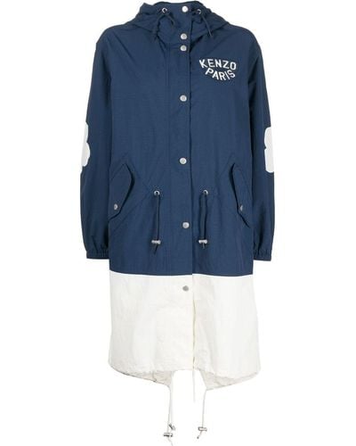 KENZO Sailor Long Windbreaker Jacket - Blue