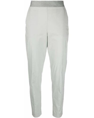 Le Tricot Perugia Contrast-waist Tapered Pants - Grey