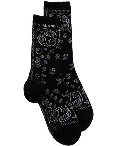 Alanui Paisley-print Socks - Black