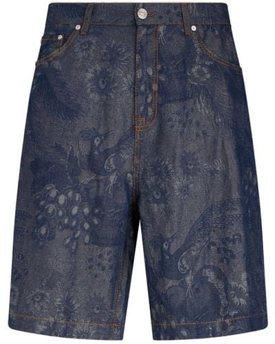 Etro Bermuda-Shorts aus Jacquard-Denim - Blau