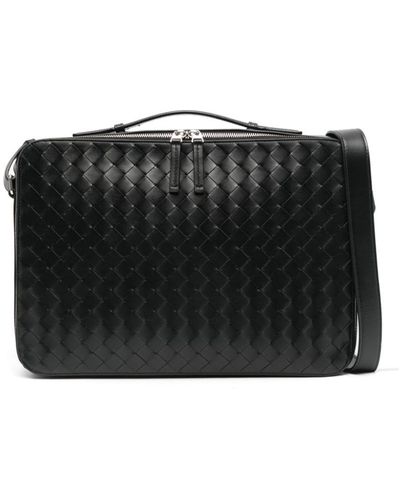 Bottega Veneta Small Getaway Leather Briefcase - Black