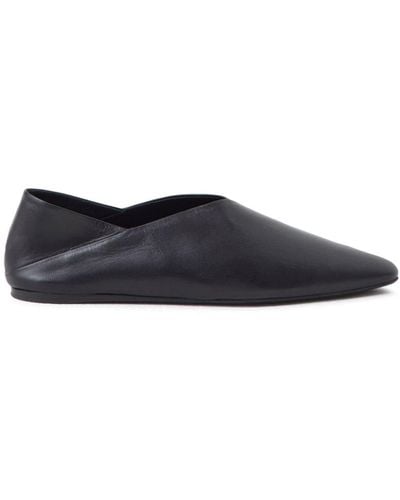 Closed Leather Ballerina Shoes - Blue