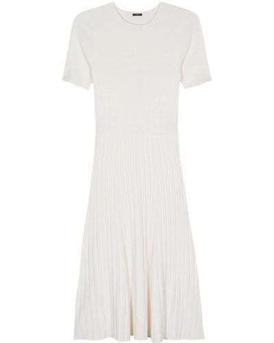 JOSEPH Satiny Knitted Midi Dress - White