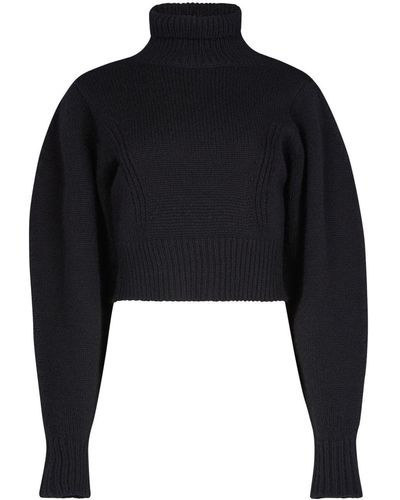 Nina Ricci Cropped-Pullover mit Rollkragen - Schwarz