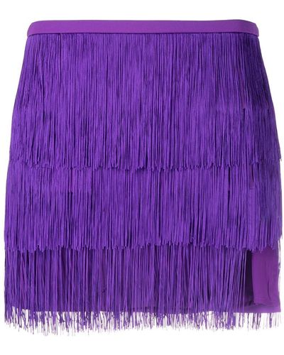 Pinko Fringe-detail Miniskirt - Purple