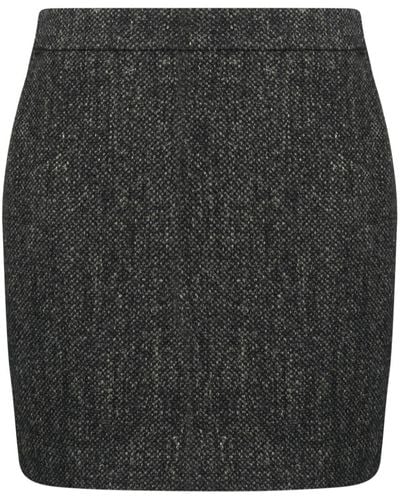 Roberto Collina High-waist Wool-blend Miniskirt - Black