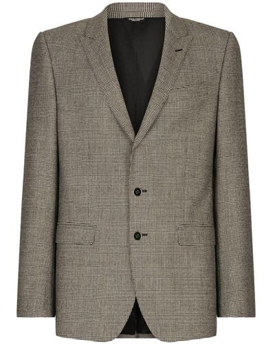 Dolce & Gabbana Plaid-checked Single-breasted Suit - Brown