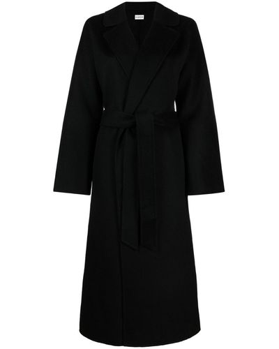 P.A.R.O.S.H. Belted Wool Coat - Black