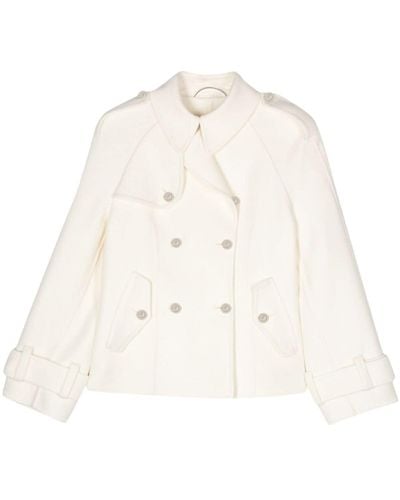 Ermanno Scervino Double-breasted Short Trench Coat - Natural