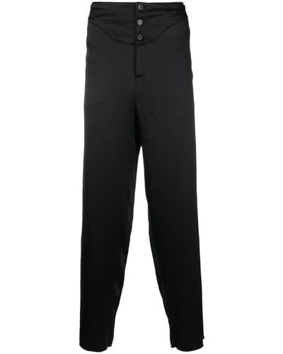 Saint Laurent Pantalones ajustados con botones - Negro
