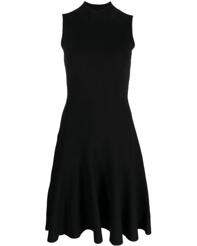 Paule Ka Pleated Skirt Midi Dress - Black