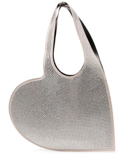 Coperni Handtasche in Herzform mit Kristallen - Grau