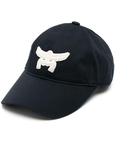 MCM Essential Logo-appliqué Cotton Baseball Cap - Blue