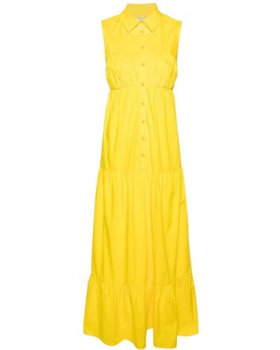 Patrizia Pepe Sleeveless Maxi Shirt Dress - Yellow