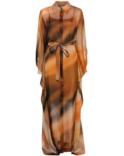 Alberta Ferretti Maxi-jurk Met Ombré Print - Oranje
