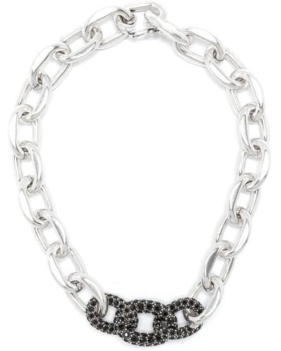 Isabel Marant Crystal-embellished Curb-chain Necklace - White