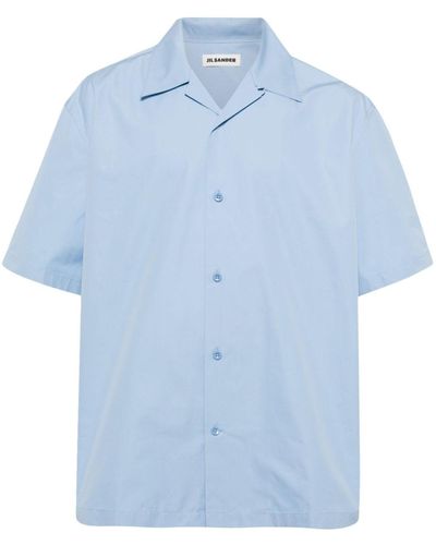 Jil Sander Short-sleeve Cotton Shirt - Blue