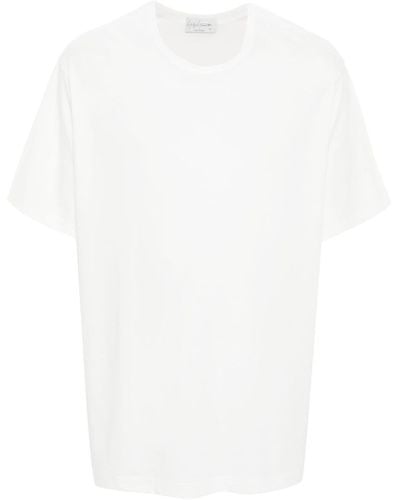 Yohji Yamamoto T-shirt en coton à col rond - Blanc