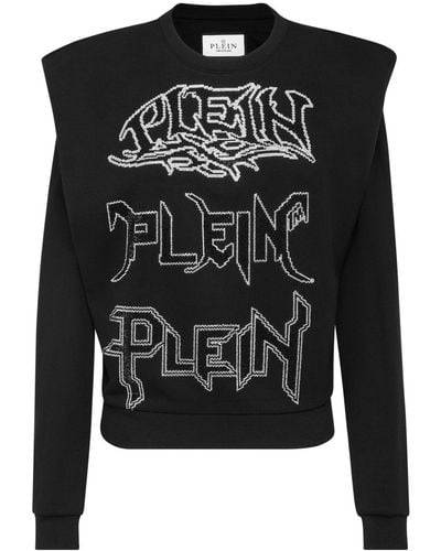 Philipp Plein T-shirt superposé à logo brodé - Noir