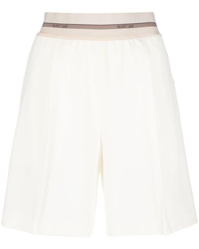 Helmut Lang Logo-waistband Tailored Shorts - White