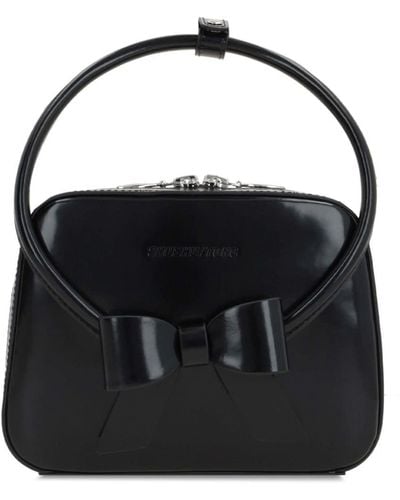 ShuShu/Tong Stereo Bow-appliqué Leather Bag - Black