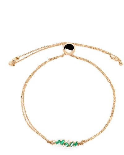 Suzanne Kalan 18kt white gold Pulley emerald and diamond bracelet - Green