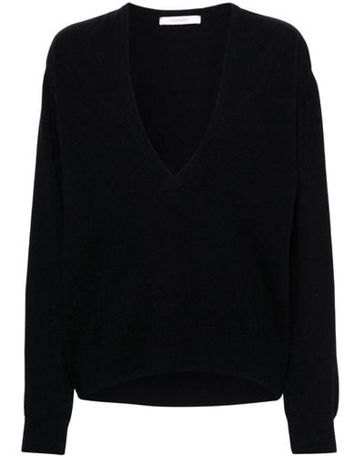 Lemaire V-neck Wool Blend Sweater - Black