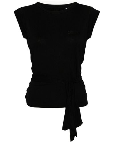 Vetements Strap-detail cap-sleeves T-shirt - Noir