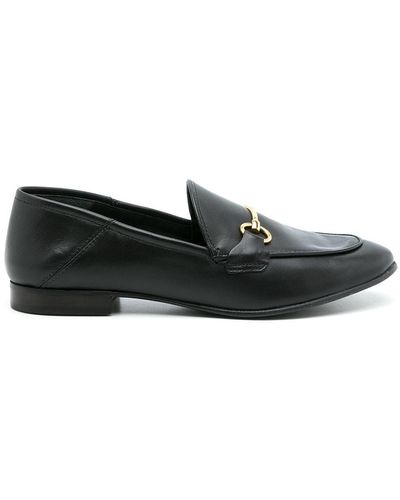 Sarah Chofakian Milao Leather Loafers - Black