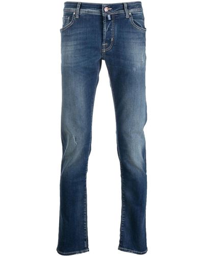 Jacob Cohen Ausgeblichene Slim-Fit-Jeans - Blau