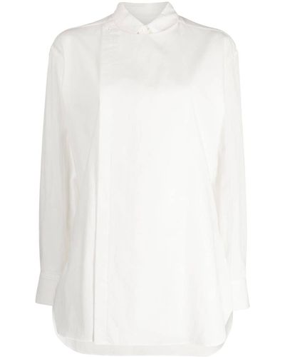 Y's Yohji Yamamoto Classic-collar Cotton Blend Shirt - White
